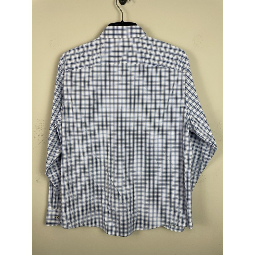 UNTUCKit Oliverhill Shirt Mens XL Blue Plaid Performance Stretch Long Sleeve - Picture 3 of 8